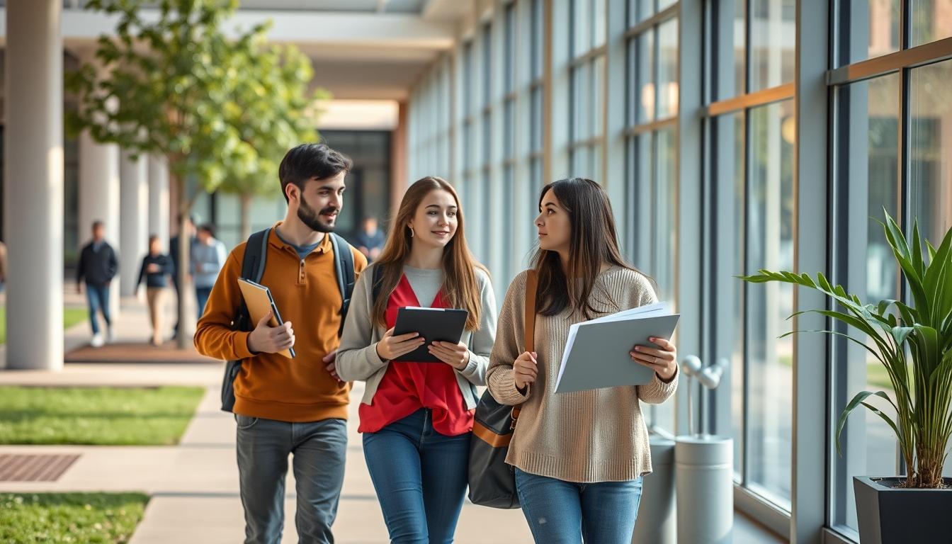 Students collaborating in study space
