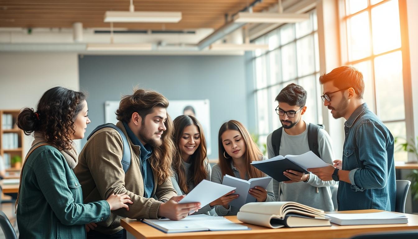 Students working in research laboratory
